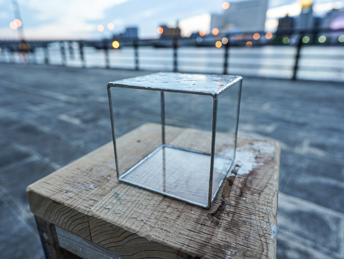 Glass Planter square clear #19