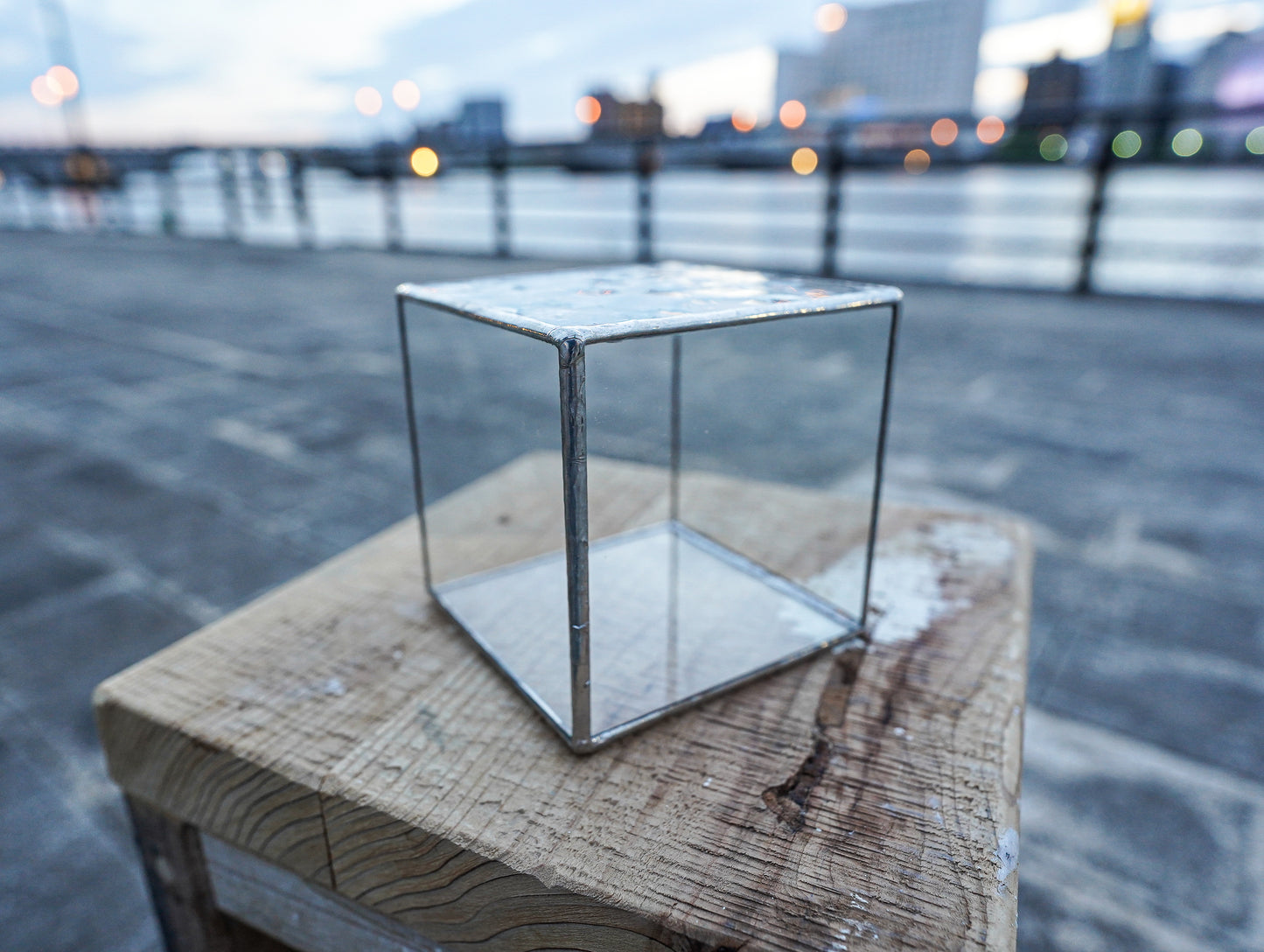 Glass Planter square clear #19