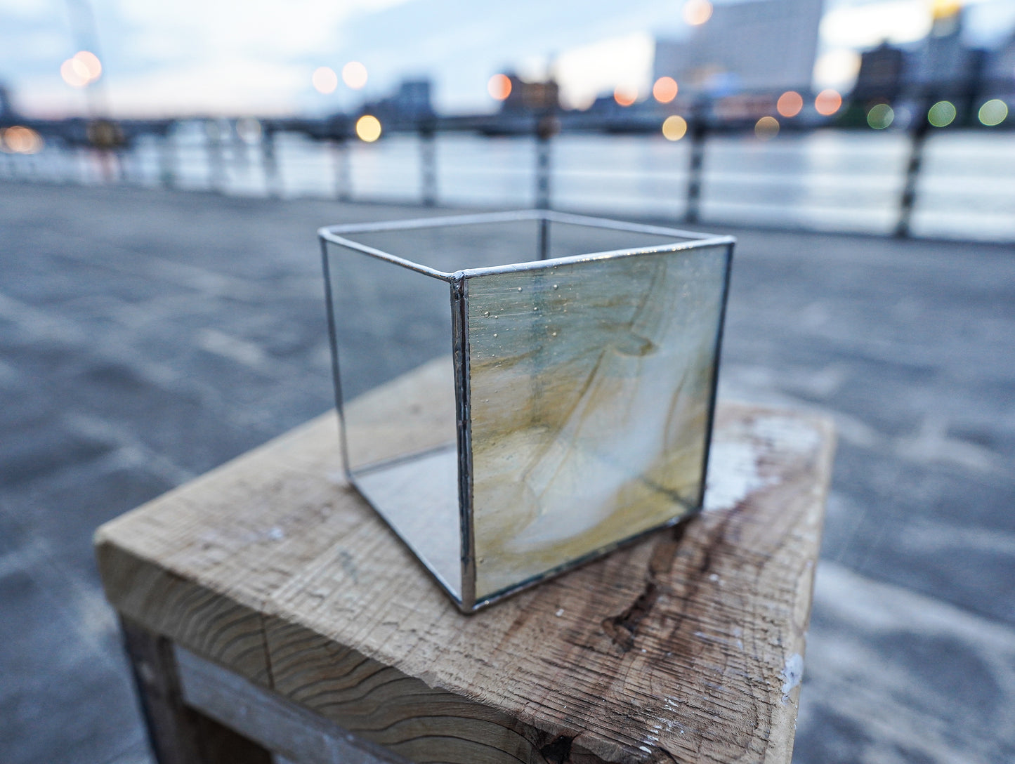 Glass Planter square cream #21