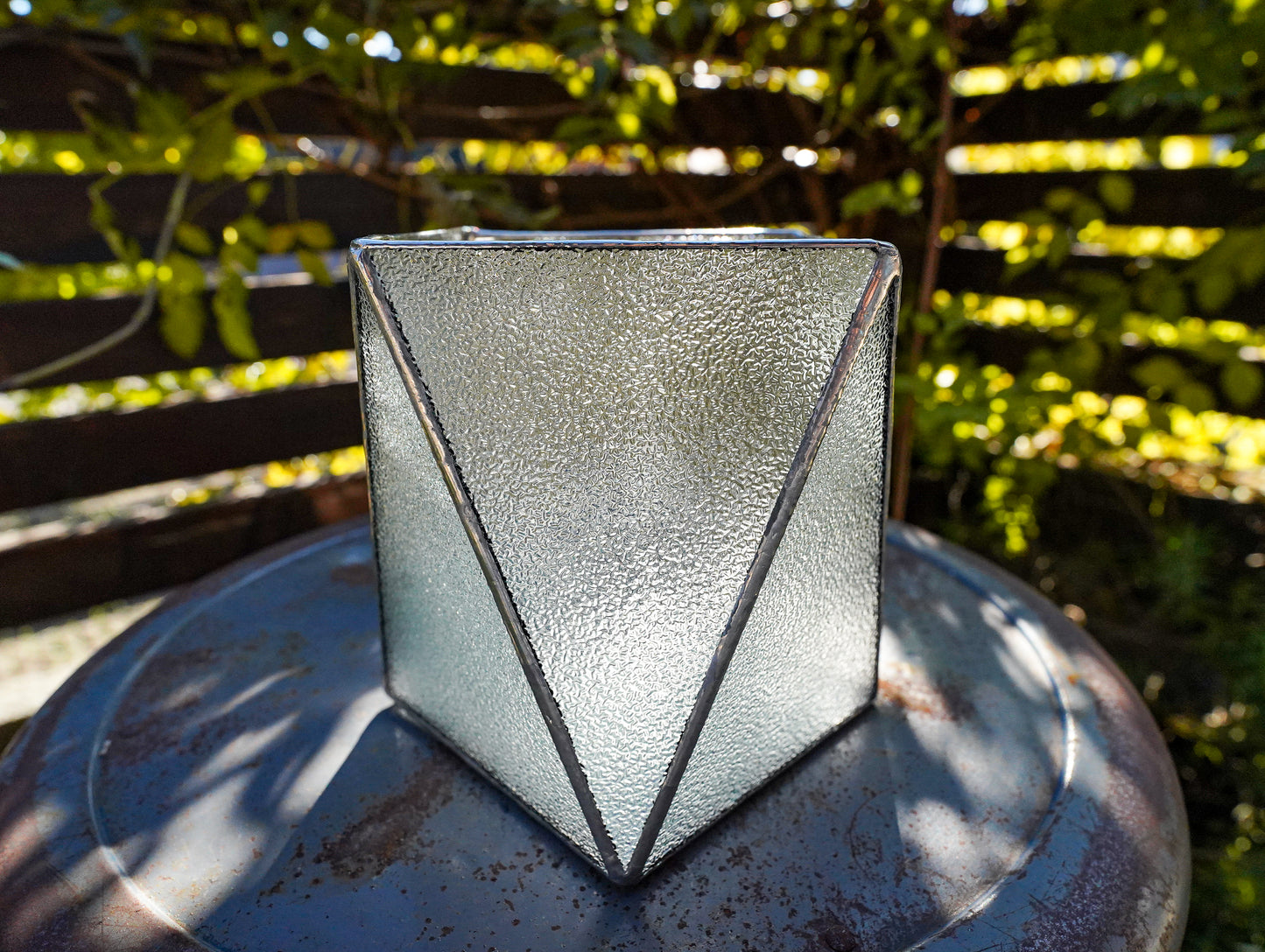 Glass Planter polygon rough #75