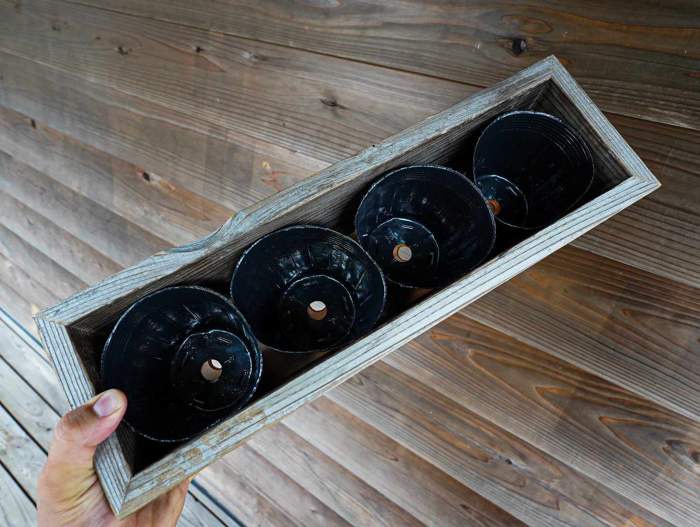 Old wood tapered planter #16