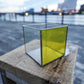 Glass Planter square yellow #22