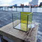 Glass Planter square yellow #22