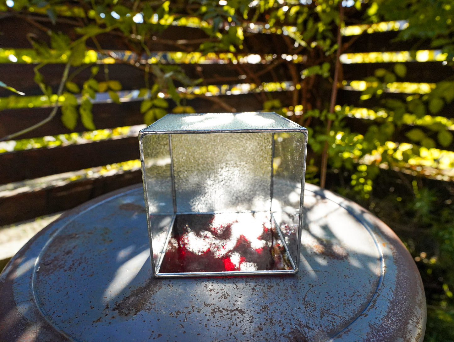 Glass Planter square red #70