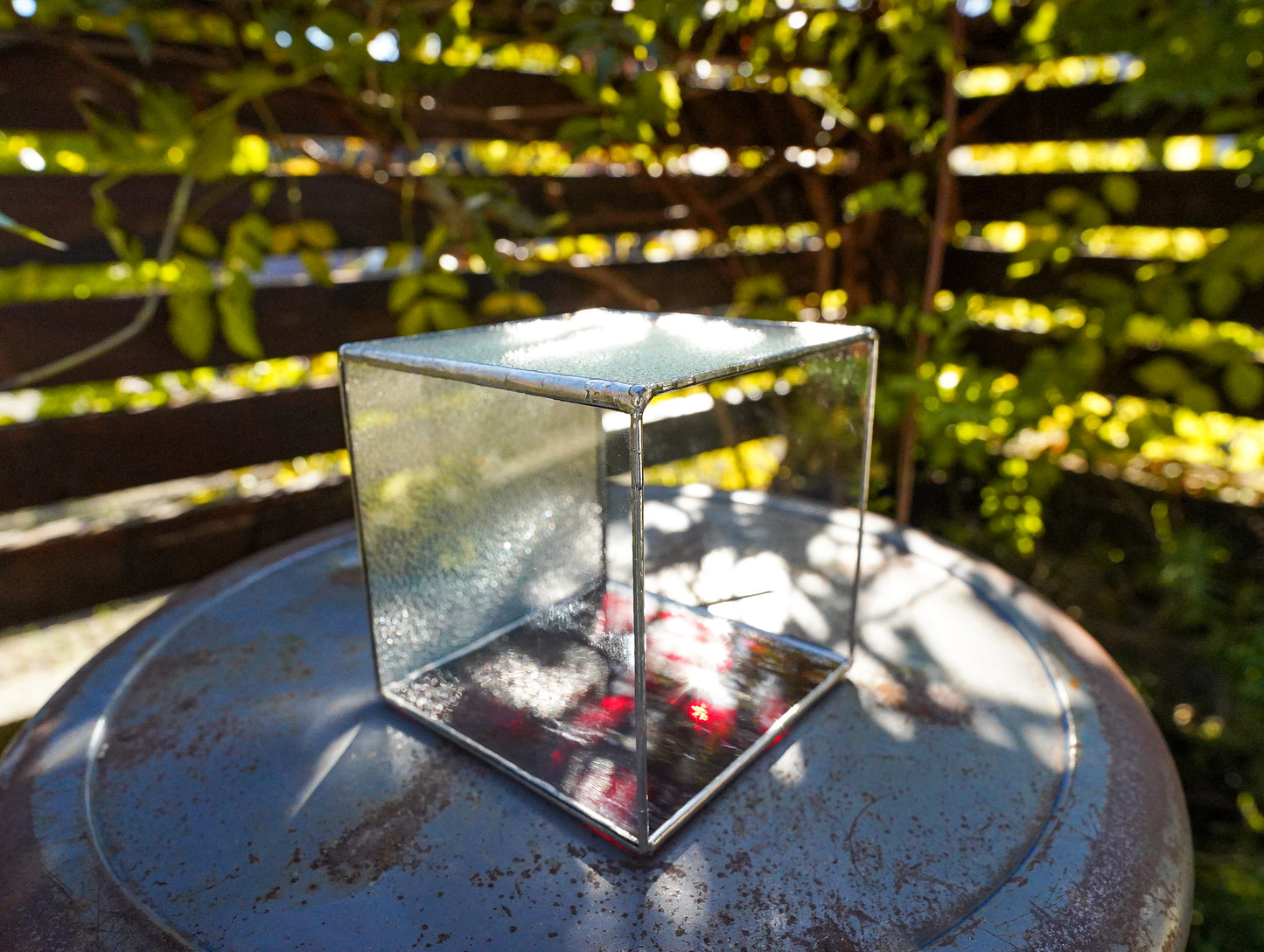 Glass Planter square red #70