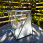 Glass Planter polygon rough&clear #74