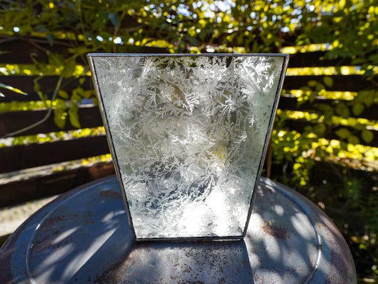 Glass Planter tapered crystal of snow #76