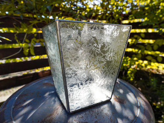 Glass Planter tapered crystal of snow #76