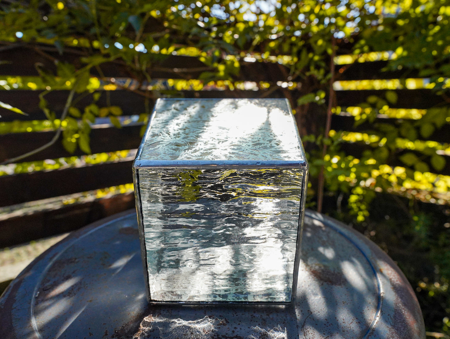 Glass Planter tapered crystal of snow #76