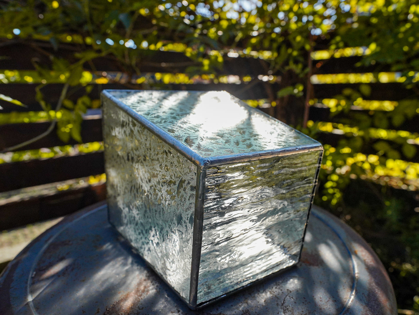 Glass Planter tapered crystal of snow #76