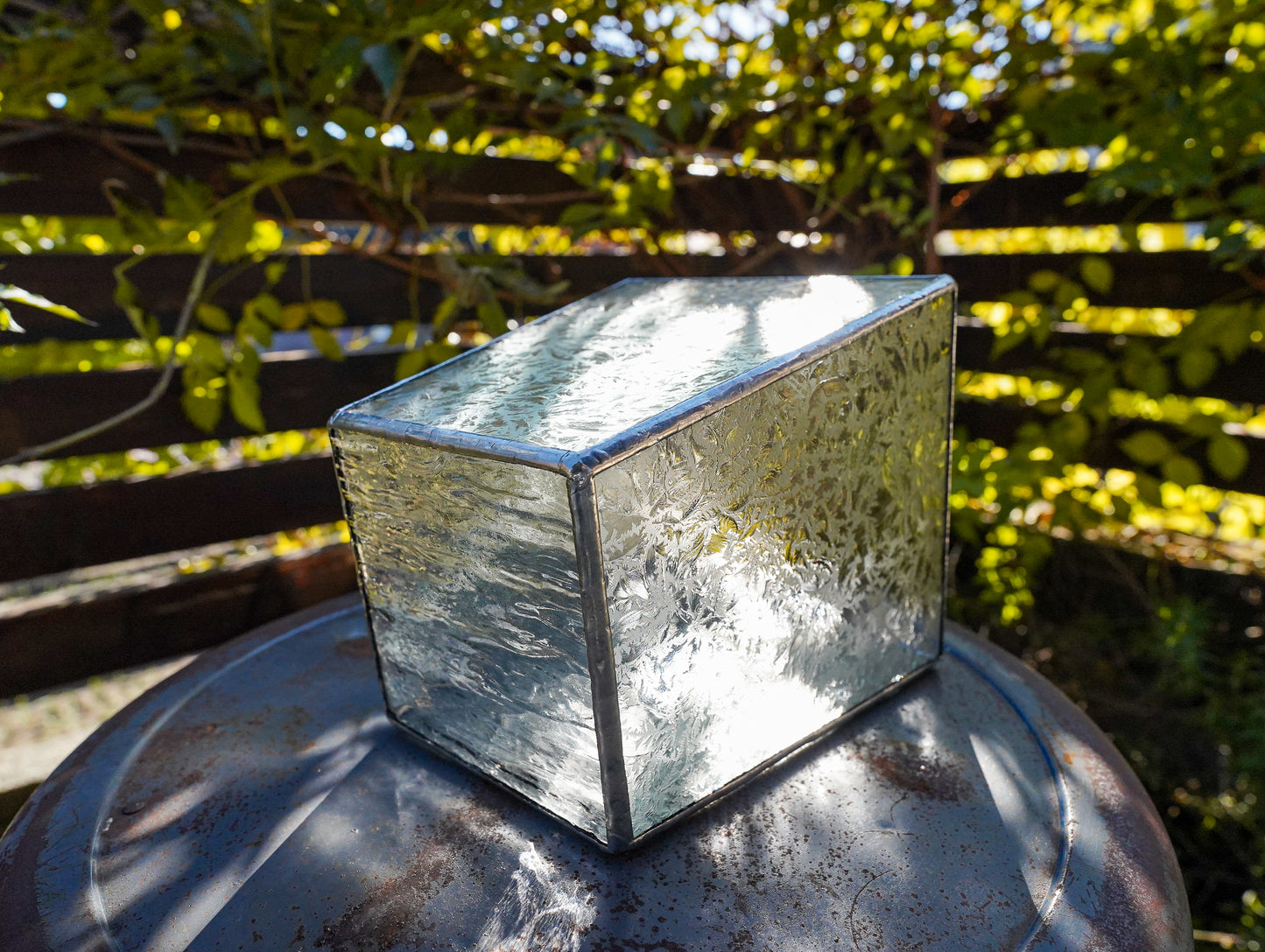 Glass Planter tapered crystal of snow #76