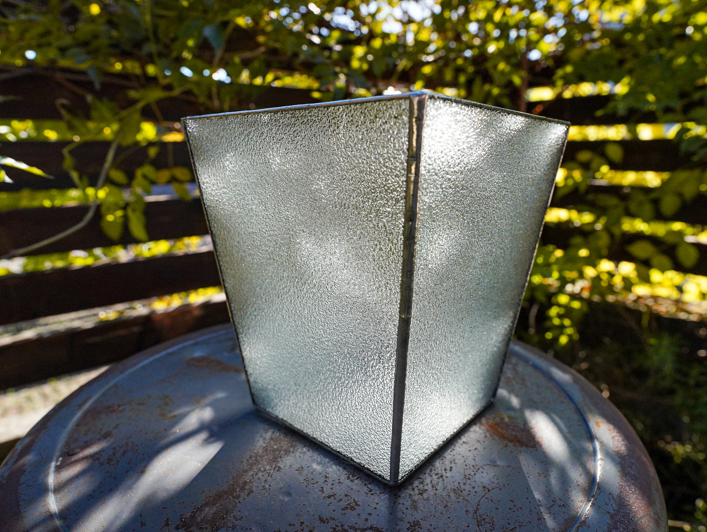 Glass Planter tapered rough #77