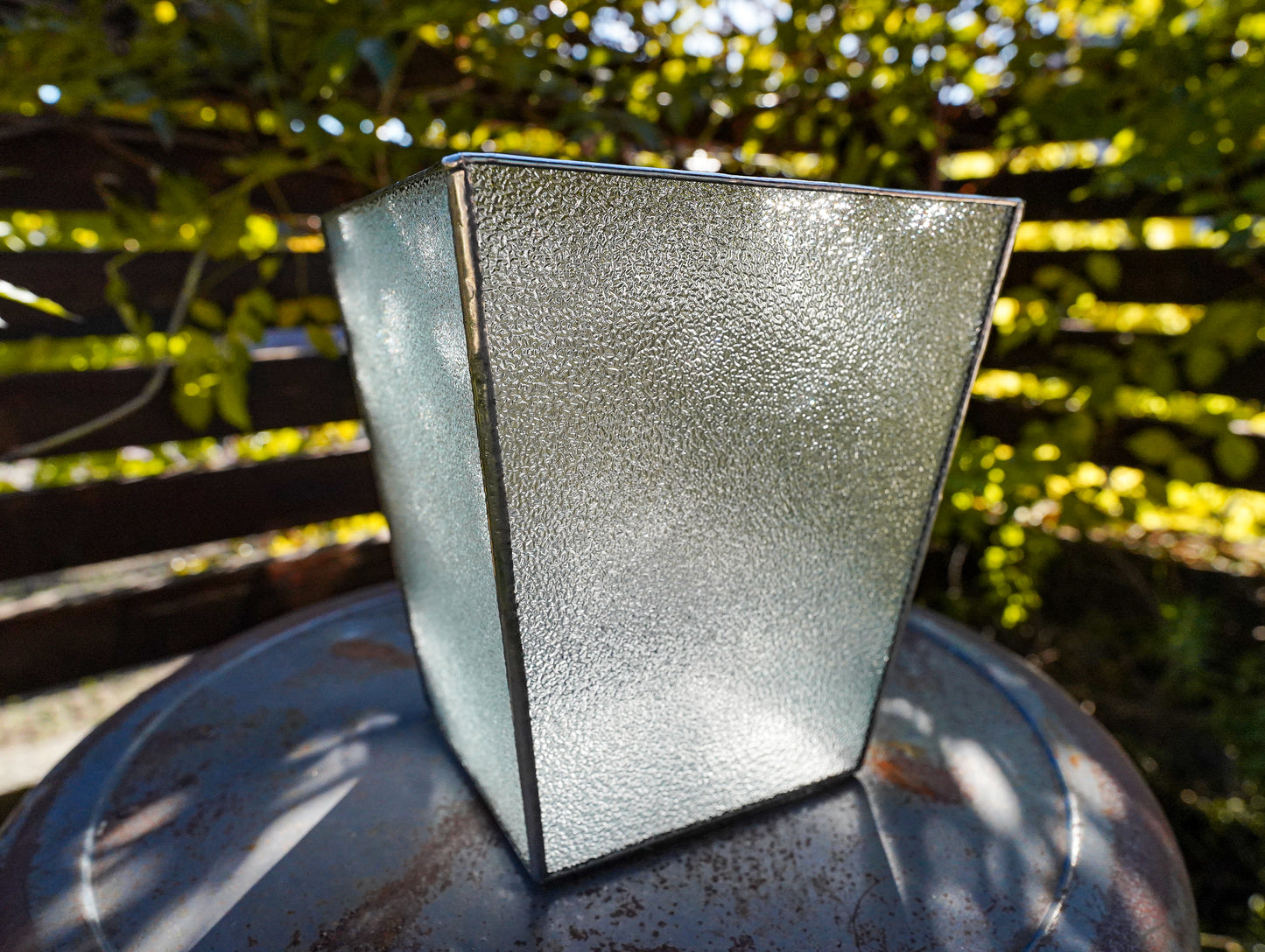 Glass Planter tapered rough #77