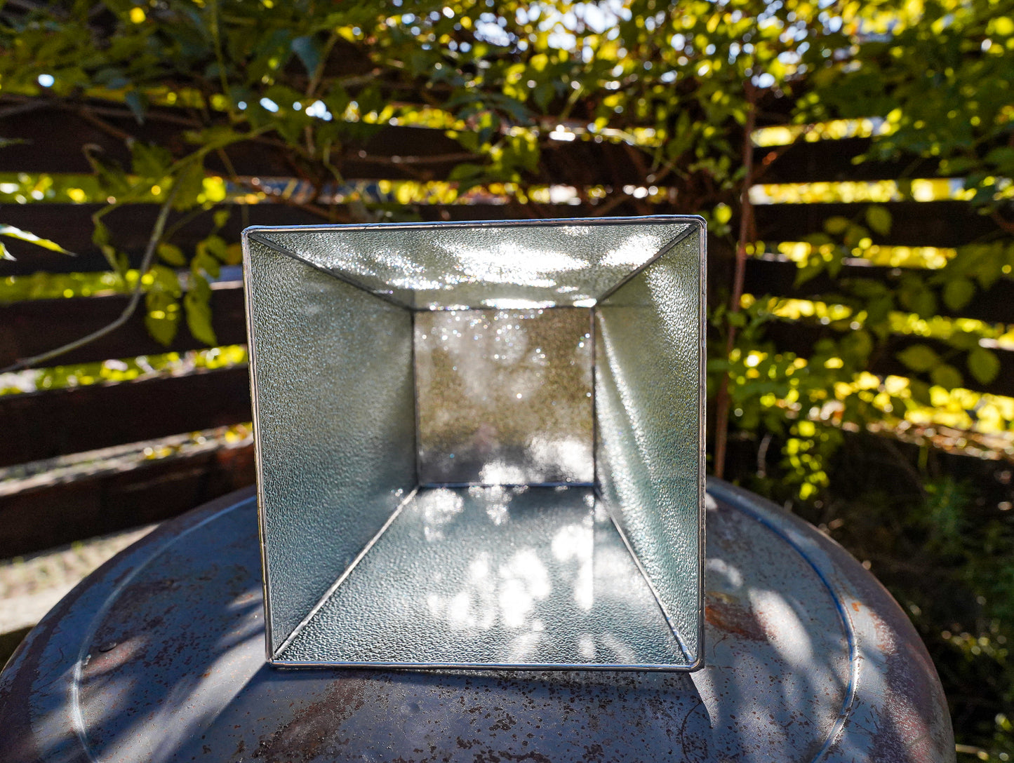 Glass Planter tapered rough #77